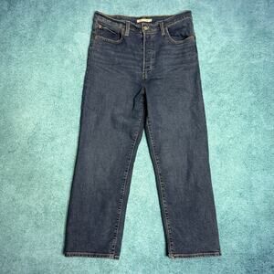 LEVI'S Jeans Ribcage Straight Ankle Women's size 31 Premium Denim Button Fly